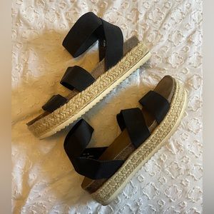 cushionaire espadrille platform sandals